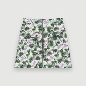 MAJE 
Jizer Floral Print Zippered Mini Skirt